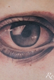 黑灰素描点刺技巧经典文艺唯美眼睛纹身图片