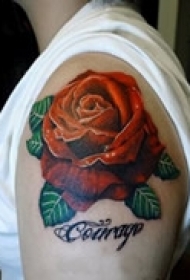 艺术玫瑰手臂纹身