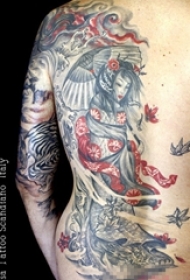 日本文化经典唯美艺妓创意个性纹身图案