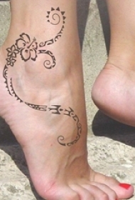 9款脚踝小清新抽象线条简洁纹身图案