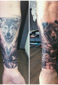 动物纹身 男生手臂上动物纹身图片