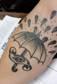 纹身手臂女生 女生手臂上眼睛和雨伞纹身图片