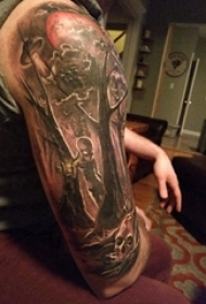 树纹身 男生手臂上树图腾纹身图片