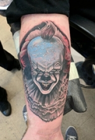 小丑纹身 男生手腕上彩色的小丑纹身图片