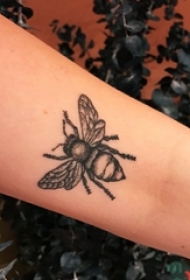小蜜蜂纹身 女生手臂上小蜜蜂纹身动物图案