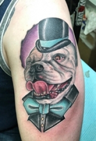 小狗纹身图片 女生手臂上小狗纹身动物图片