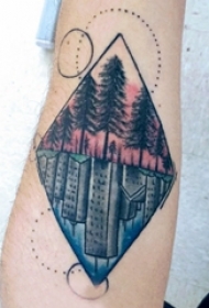 树纹身 男生手臂上树纹身几何纹身图片