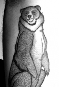 小腿对称纹身 男生小腿上黑色的熊纹身图片