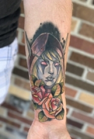 女生人物纹身图案 女生手臂上人物纹身图片