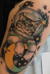 小清新猫咪纹身 女生手臂上小猫咪纹身图片