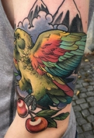 鸟纹身 男生手臂上鸟纹身小山峰纹身图片