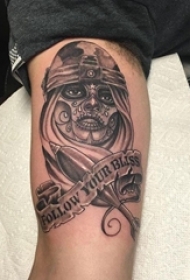 人物肖像纹身 男生手臂上人物纹身图案