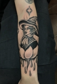 女生人物纹身图案 女生手臂上人物纹身图案
