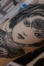 女性人物纹身图案 男生手臂上人物肖像纹身图片