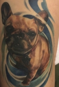小狗纹身图案 女生大腿上小狗纹身图案