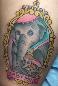 象纹身 女生大腿上象纹身图片