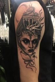 人物纹身图案 男生手臂上女性人物纹身图案