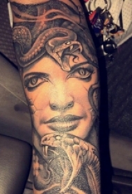 人物纹身图案 男生手臂上人物肖像纹身图片