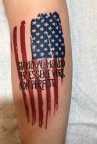 国旗纹身图案 男生手臂上英文和国旗纹身图片