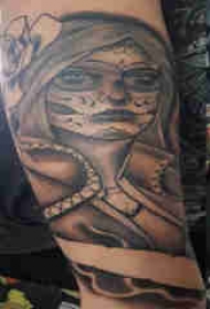 女性人物纹身图案 男生手臂上人物纹身图片