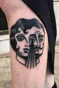 人物肖像纹身 多款简单线条纹身黑色人物纹身图案