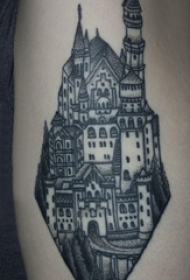 建筑物纹身 男生手臂上建筑物纹身图片