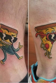 食物纹身 情侣小腿上彩色的食物纹身图片