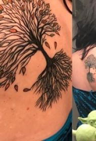 生命树纹身图案 女生背部生命树纹身图案