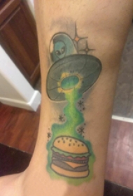 外星人纹身 男生小腿上食物和外星人纹身图片