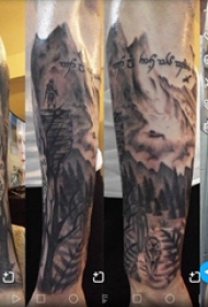 狼纹身 男生手臂上狼头纹身图片