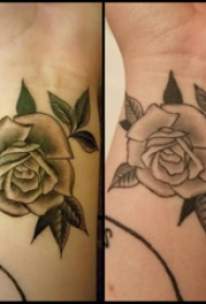 纹身 小玫瑰 女生手腕上欧美玫瑰纹身图片