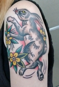 兔子纹身图案 女生手臂上兔子纹身图案