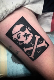 人物肖像纹身 女生大腿上人物肖像纹身图片