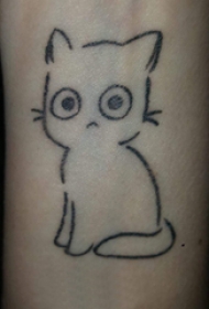 小清新猫咪纹身 女生手腕上小猫咪纹身图片