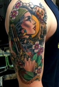 女生人物纹身图案 男生手臂上人物纹身图片