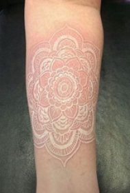 手臂纹身图片 女生手臂上白色的花朵纹身图片