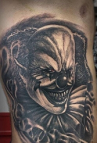 小丑纹身 男生大腿上恐怖的小丑纹身图片