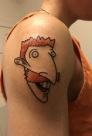 纹身卡通人物 男生大臂上有趣的卡通人物纹身图片