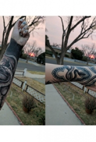 蛇纹身 男生手部蛇纹身图片