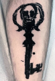 钥匙纹身图案 多款黑灰纹身点刺技巧钥匙纹身图案