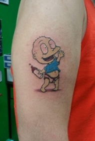 婴儿纹身图案 男生手臂上彩色的卡通婴儿纹身图片