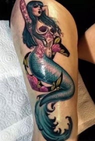 最美生物美人鱼纹身图案