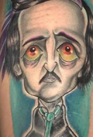 人物肖像纹身  男生手臂上彩绘的卡通人物肖像纹身图片