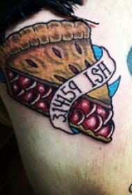 食物纹  女生大腿上彩绘的食物纹身图片