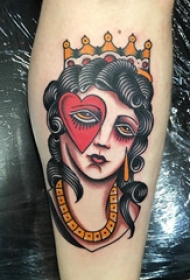 女孩人物纹身图案  女生手臂上彩绘的女孩人物纹身图片