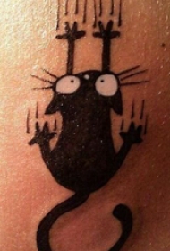 小清新猫咪纹身  女生手臂上黑色的猫咪纹身图片