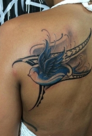 纹身鸟  小巧灵动的麻雀纹身图案