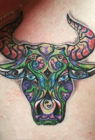 公牛头纹身   多款雄壮的公牛头纹身图案