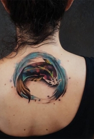 纹身锦鲤图案   色彩绚丽的锦鲤纹身图案
