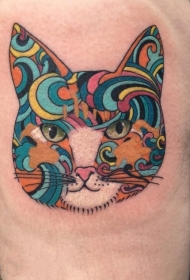 小猫咪纹身  创意而又可爱的小猫咪纹身图案